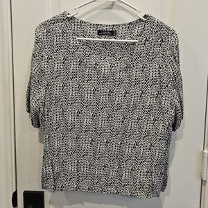 Kate Spade Saturday Chic Black and White Women's Silk Blouse